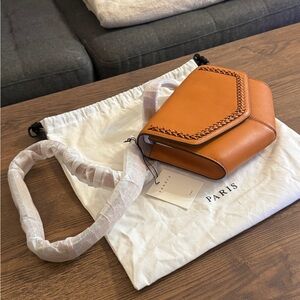 Sandro Orange Crossbody Bag with Braided Detail